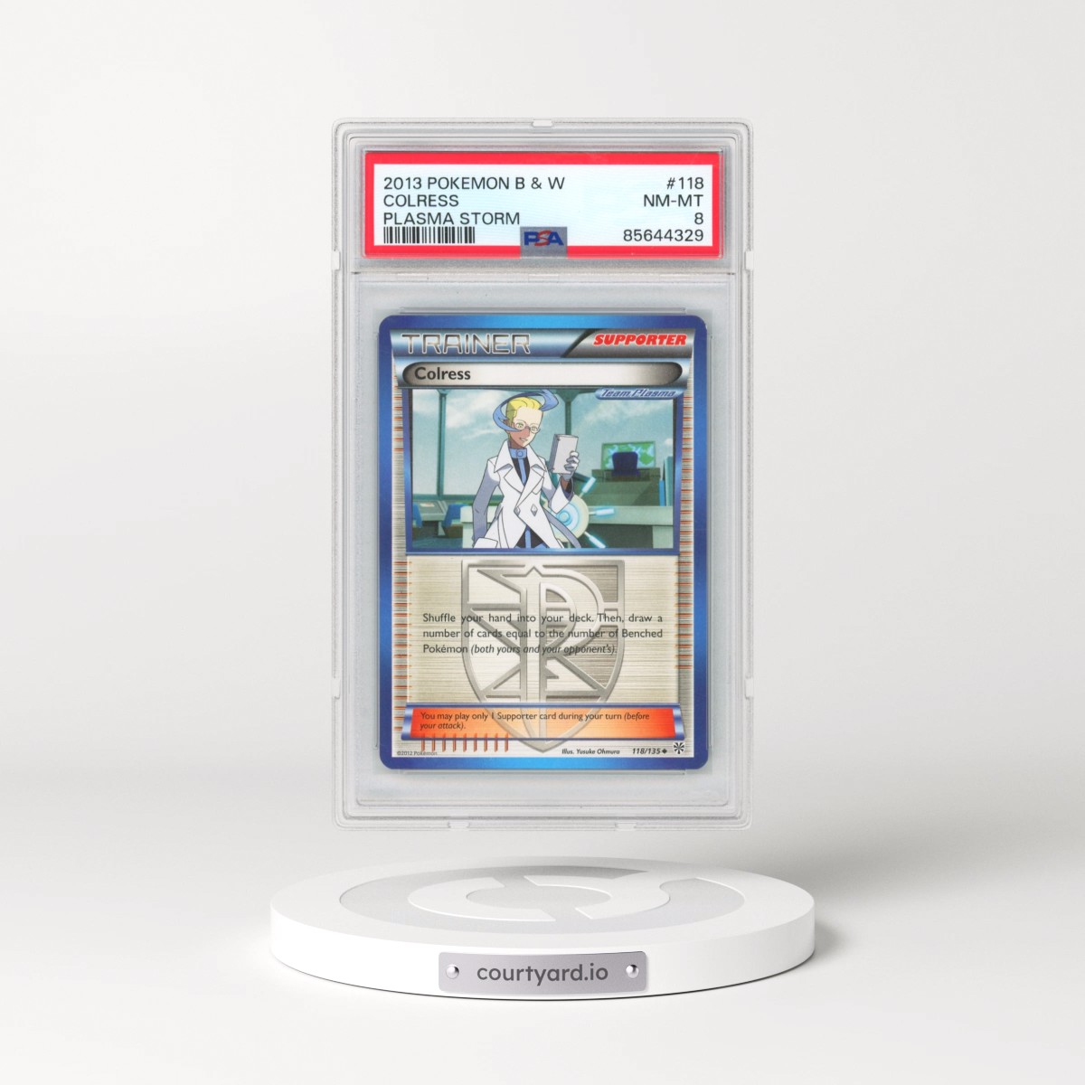 2013 Pokémon Black & White Plasma Storm #118 Colress (PSA 8 NM-MT)