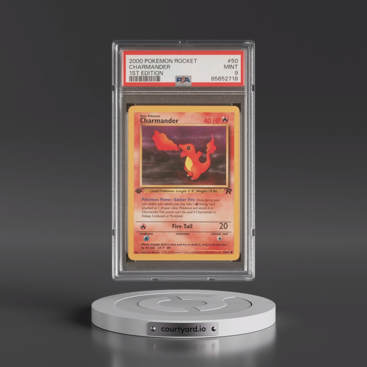 2000 Pokémon Rocket #50 Charmander - 1st Edition (PSA 9 MINT)