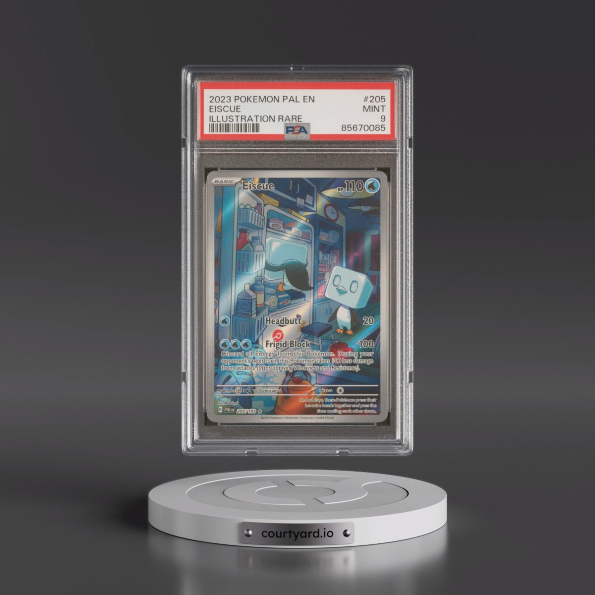 2023 Pokémon Pal EN-Paldea Evolved #205 Eiscue - Illustration Rare (PSA 9 MINT)