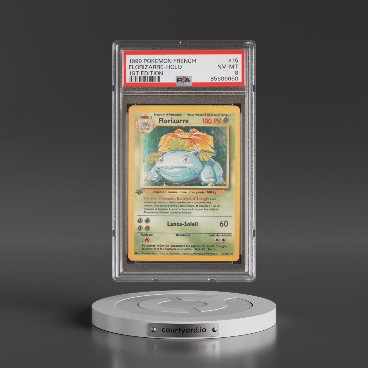 1999 Pokémon #15 Florizarre - 1st Edition Holo (PSA 8 NM-MT)