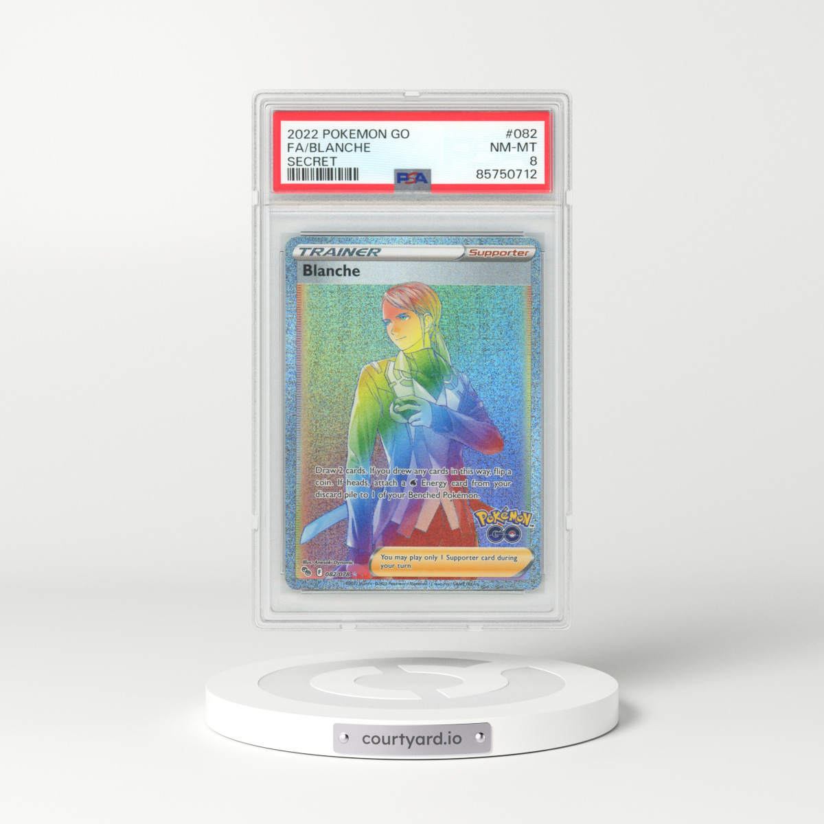 2022 Pokémon GO #082 Blanche - Full Art Holo (PSA 8 NM-MT)