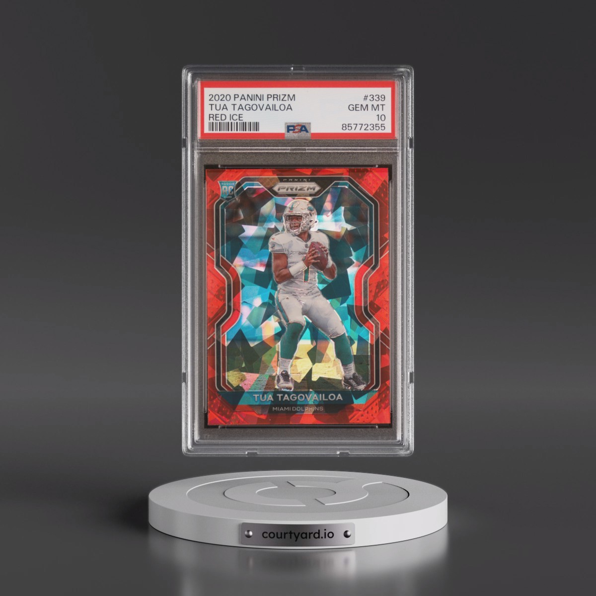 2020 Panini Prizm Tua Tagovailoa - Red Ice #339 PSA 10