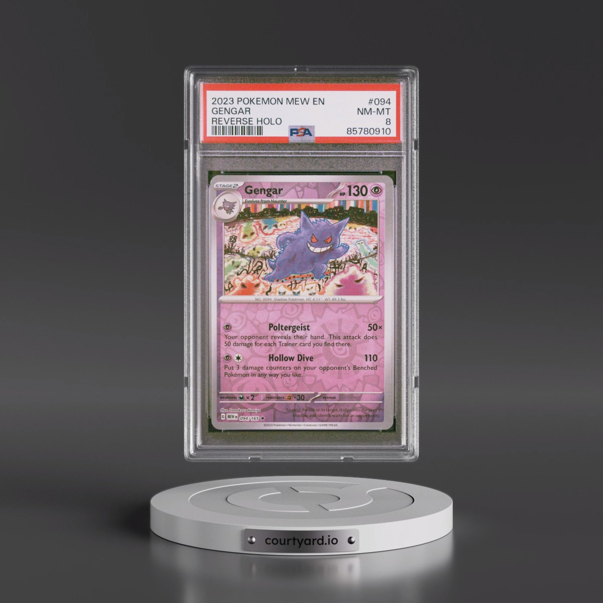 2023 Pokémon Mew EN-151 #094 Gengar - Reverse Holo (PSA 8 NM-MT)