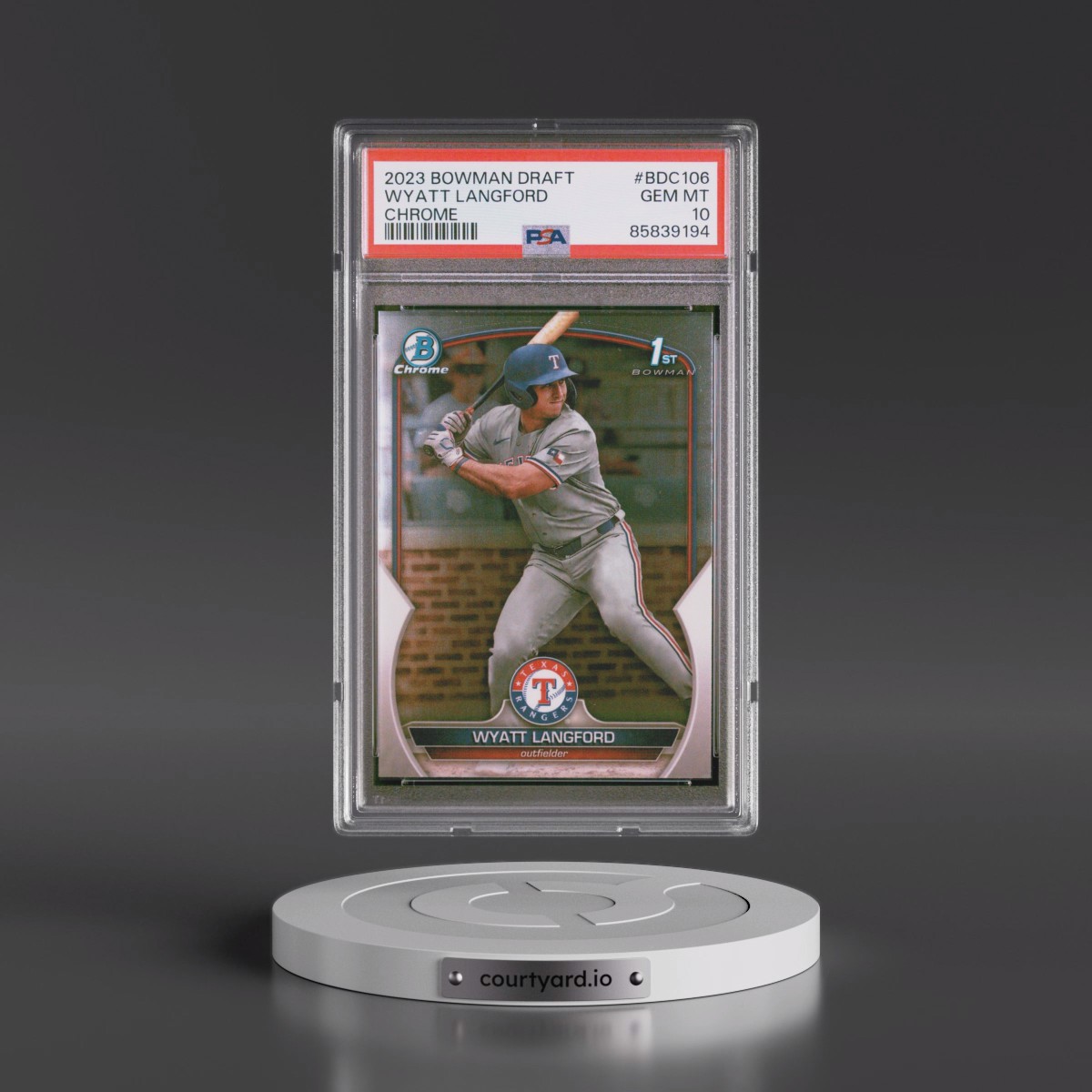 2023 Bowman Draft #BDC106 Wyatt Langford - Chrome (PSA 10 GEM MINT)