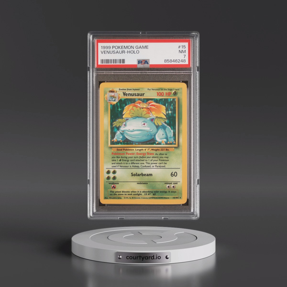 1999 Pokémon Game Venusaur - Holo #15 PSA 7