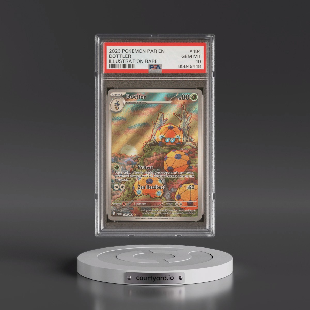 2023 Pokémon Par EN-Paradox Rift #184 Dottler - Illustration Rare (PSA 10 GEM MINT)