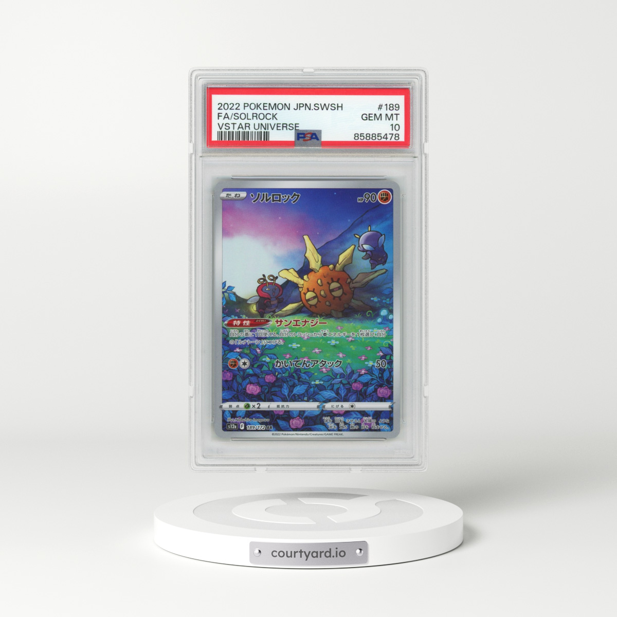 2022 Pokémon Sword & Shield Vstar Universe #189 Solrock - Full Art (PSA 10 GEM MINT)
