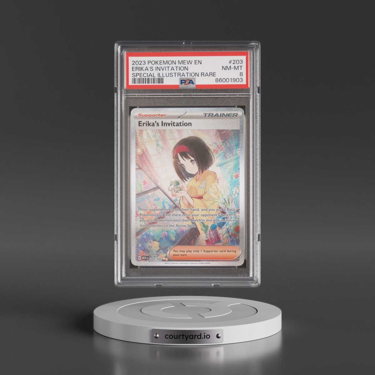 2023 Pokémon Mew EN-151 #203 Erika's Invitation - Special Illustration Rare (PSA 8 NM-MT)