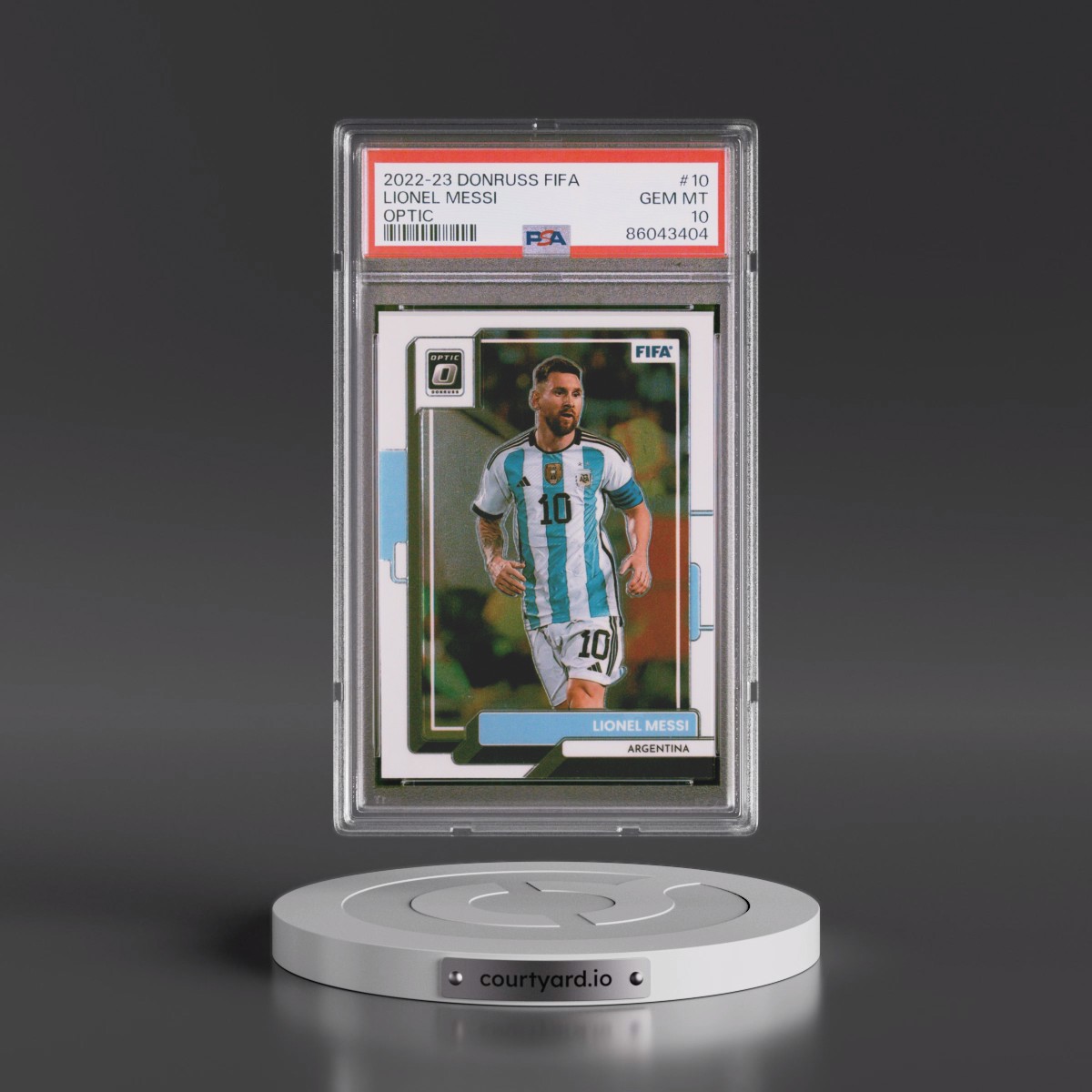 2022 Panini Donruss FIFA #10 Lionel Messi - Optic (PSA 10 GEM MINT)