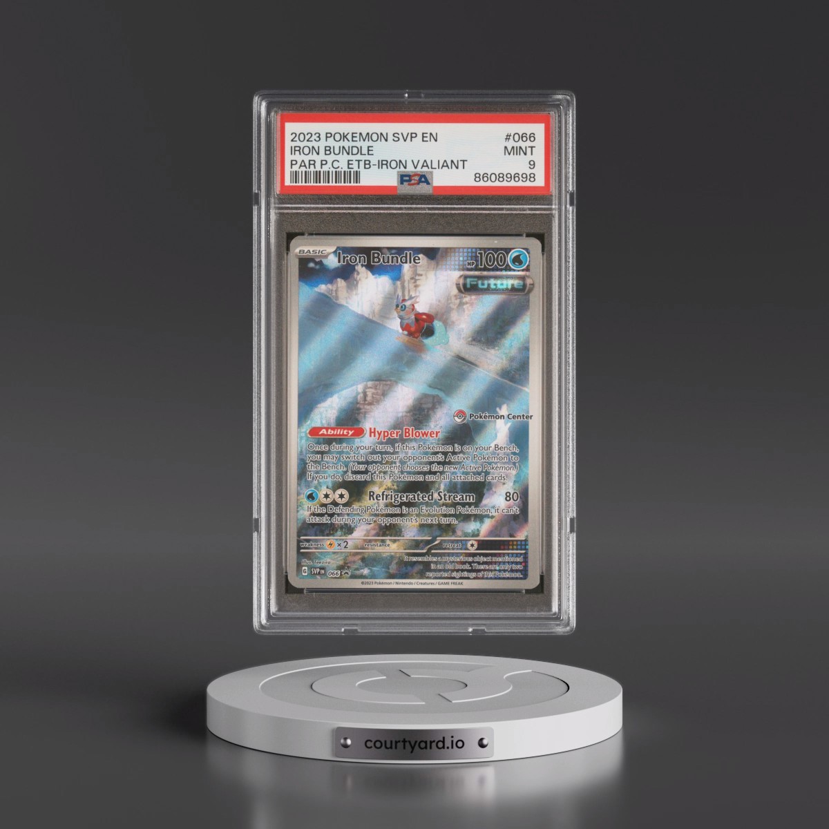 2023 Pokémon Svp EN-SV Black Star Promo #066 Iron Bundle - Paradox Rift Pokemon Center Elite Trainer Box-Iron Valiant (PSA 9 MINT)