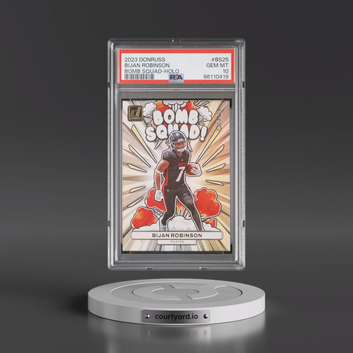 2023 Panini Donruss Bomb Squad Bijan Robinson - Holo #BS25 PSA 10
