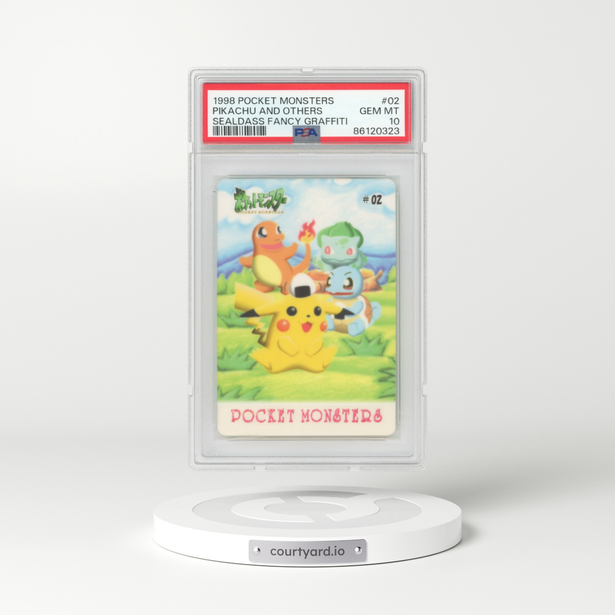 1998 Japanese Pocket Monsters Sealdass Fancy Graffiti #2 Pikachu and Others (PSA 10 GEM MINT)