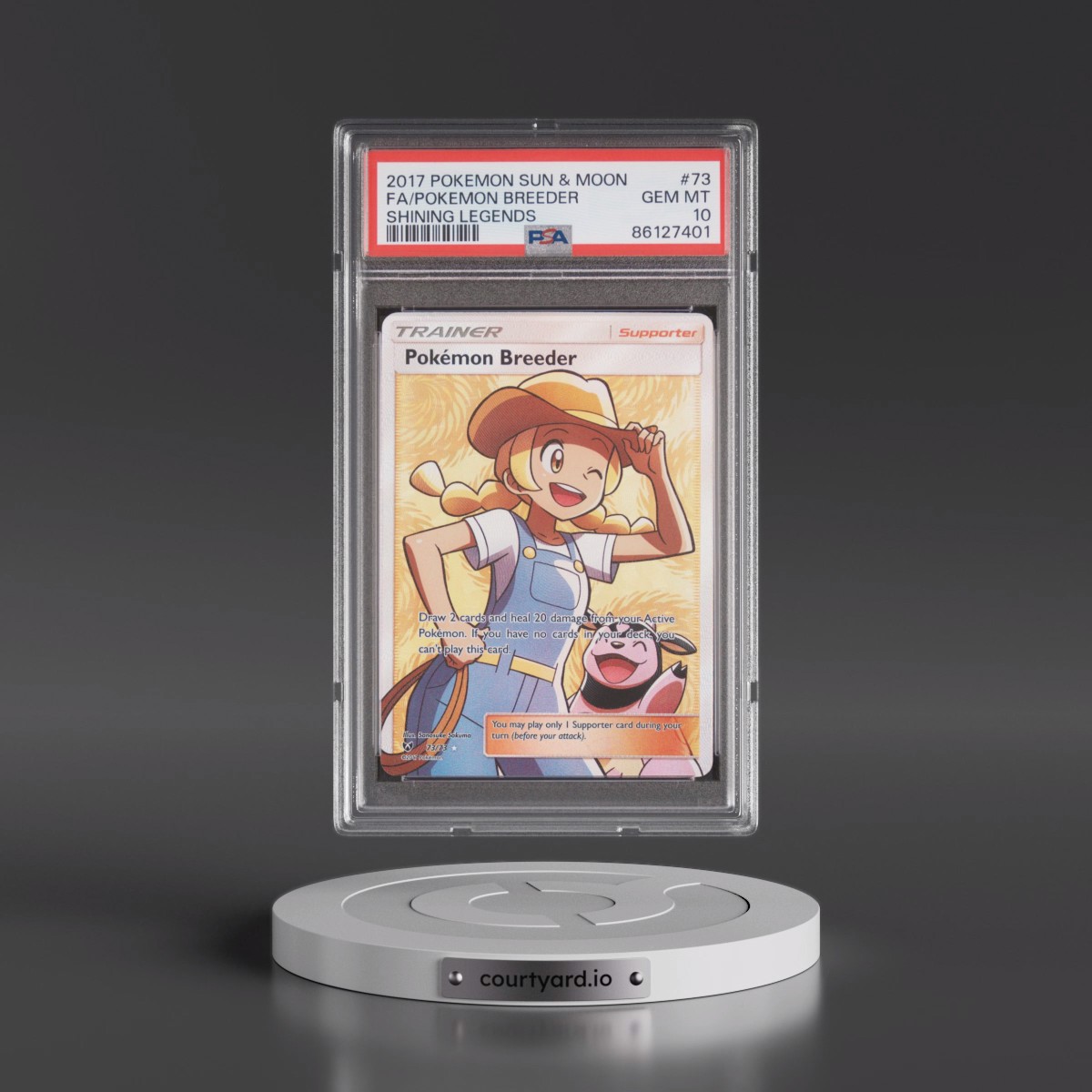 2017 Pokémon Sun & Moon Shining Legends Pokemon Breeder - Full Art #73 PSA 10