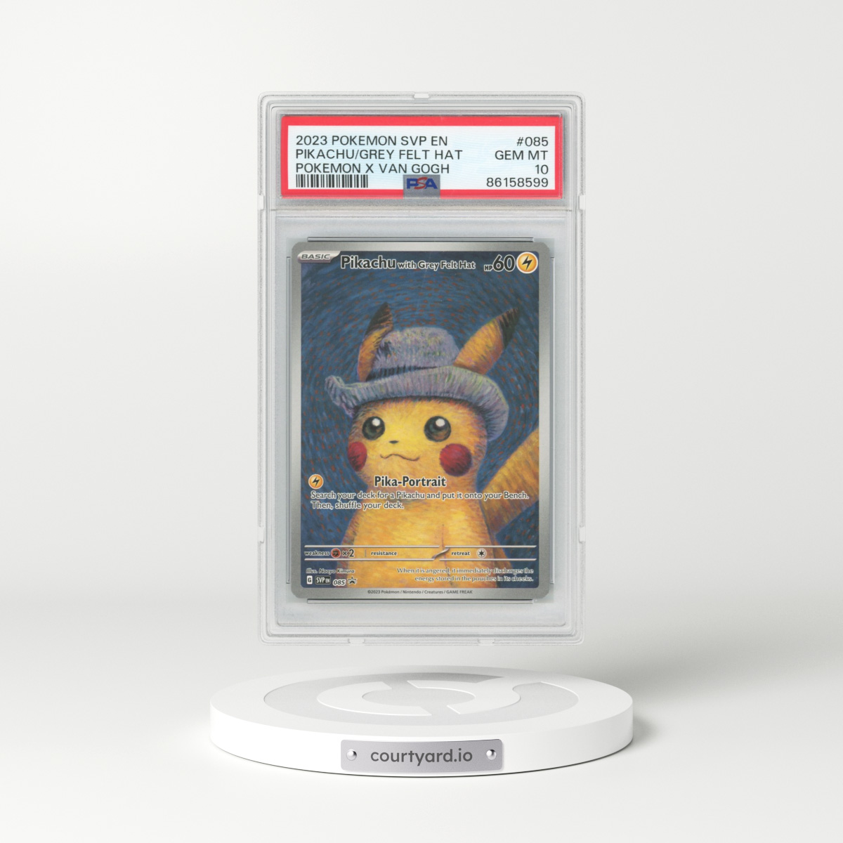 2023 Pokemon X Van Gogh #85 Pikachu with Grey Felt Hat - Full Art (PSA 10 GEM MINT)