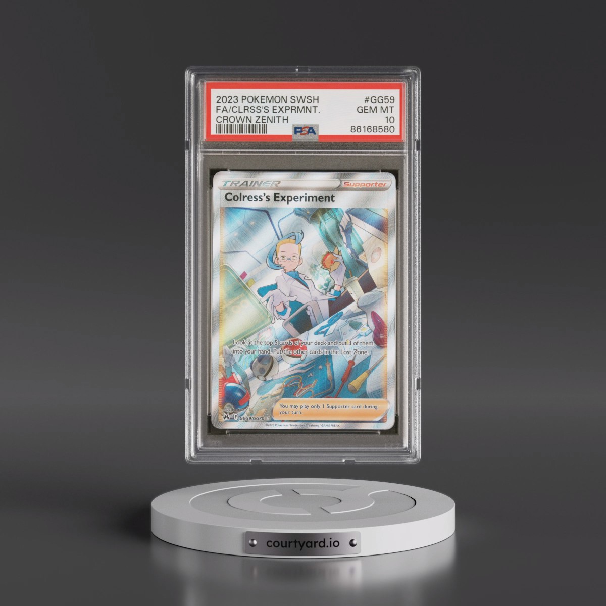 2023 Pokémon Sword and Shield Crown Zenith #GG59 Colress's Experiment - Full Art (PSA 10 GEM MINT)