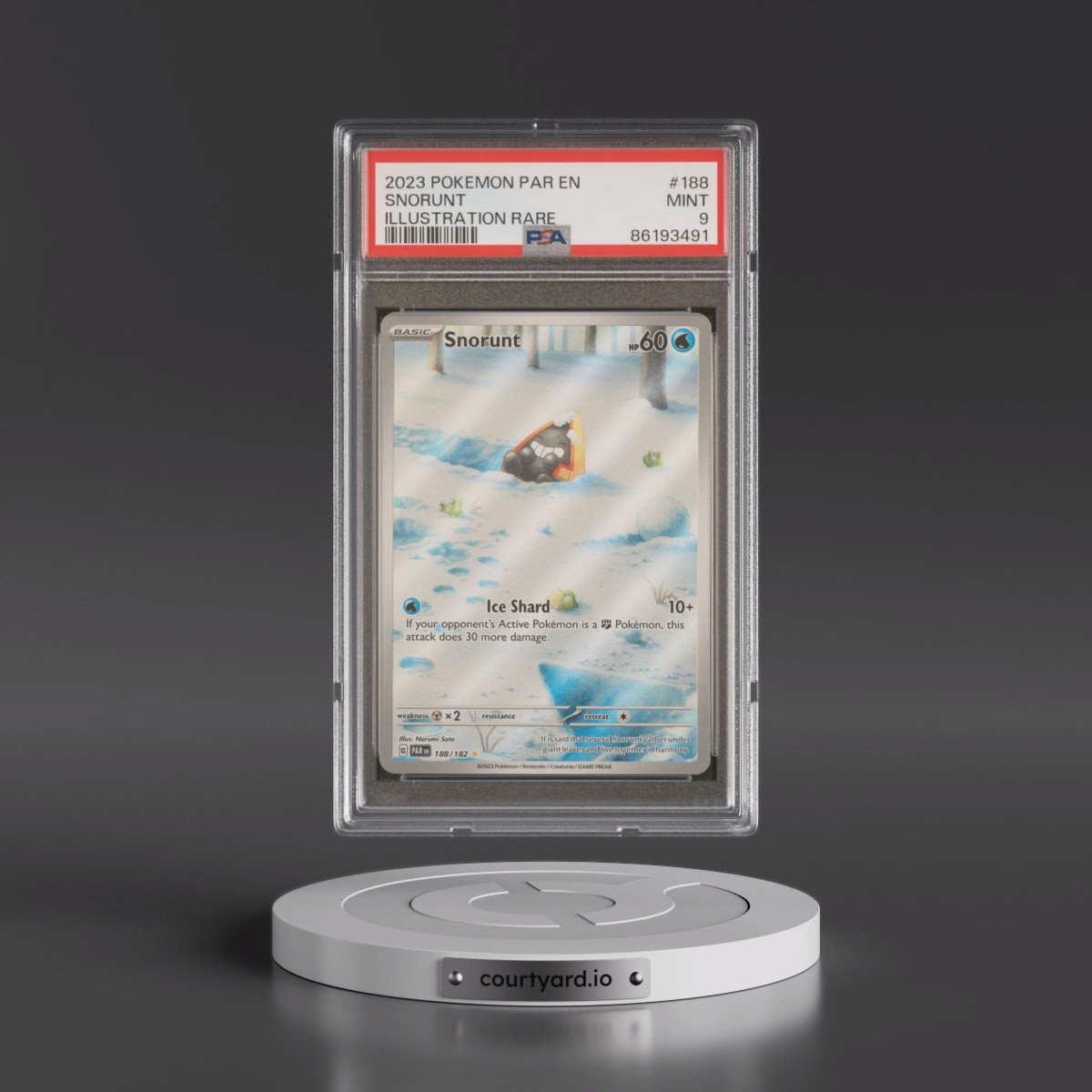 2023 Pokémon Par EN-Paradox Rift #188 Snorunt - Illustration Rare (PSA 9 MINT)