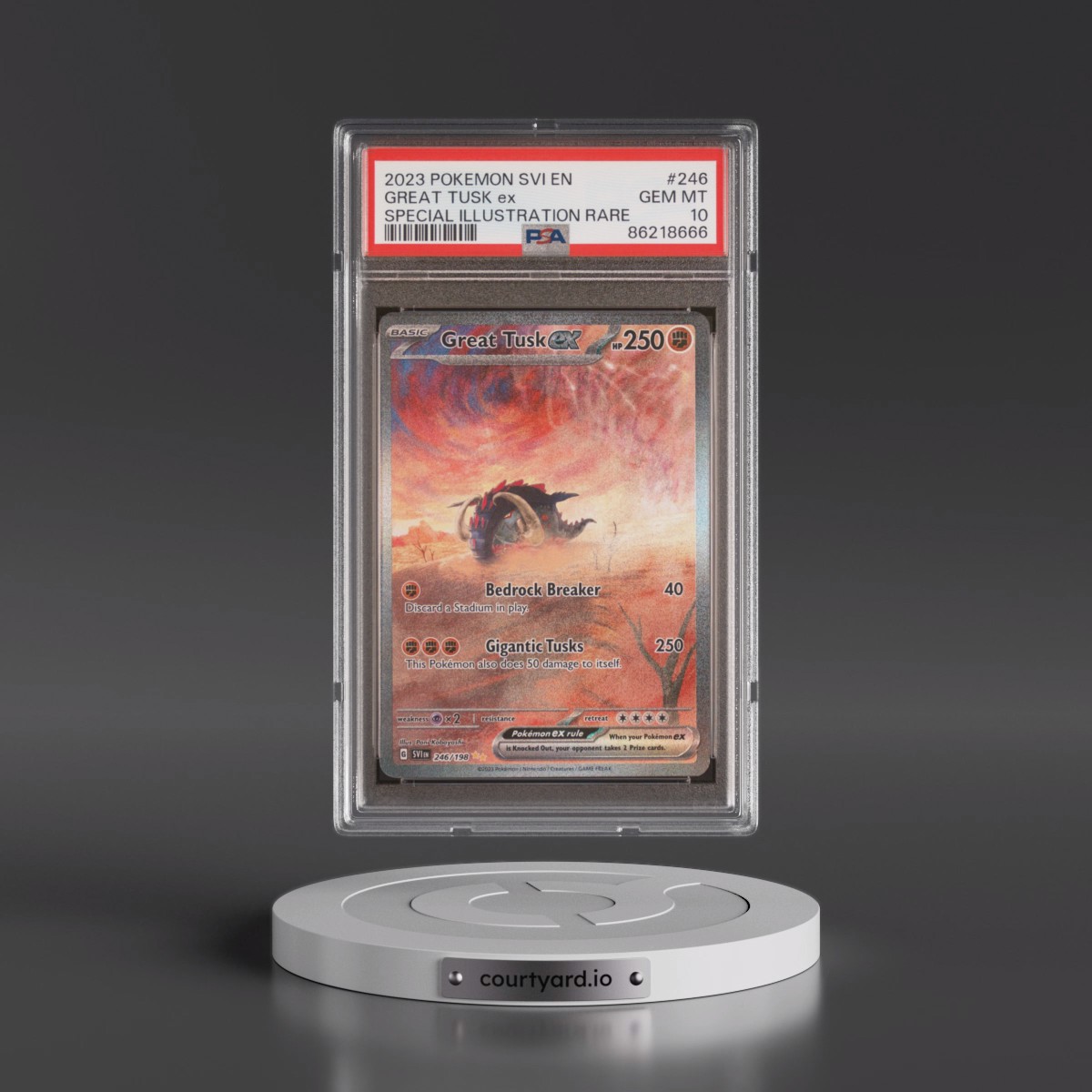 2023 Pokémon Svi EN-Scarlet & Violet #246 Great Tusk EX - Holo Special Illustration Rare (PSA 10 GEM MINT)
