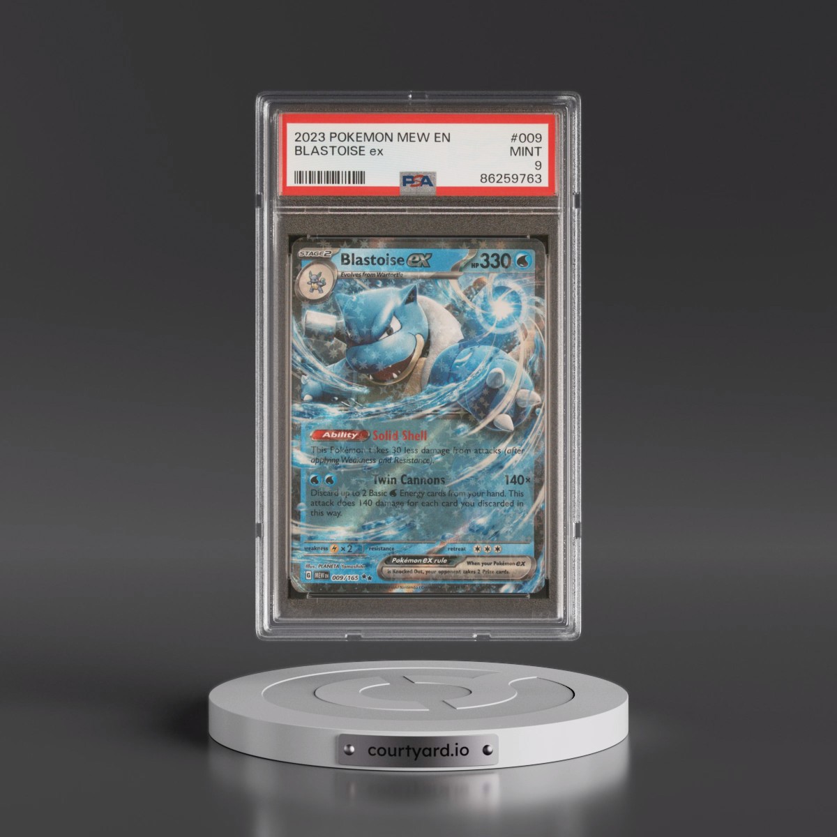 2023 Pokémon Mew EN-151 #009 Blastoise EX - Holo (PSA 9 MINT)