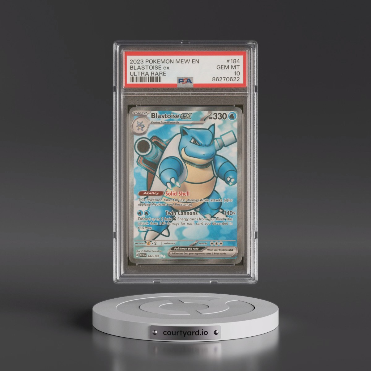 2023 Pokémon Mew EN-151 #184 Blastoise EX - Holo Ultra Rare (PSA 10 GEM MINT)