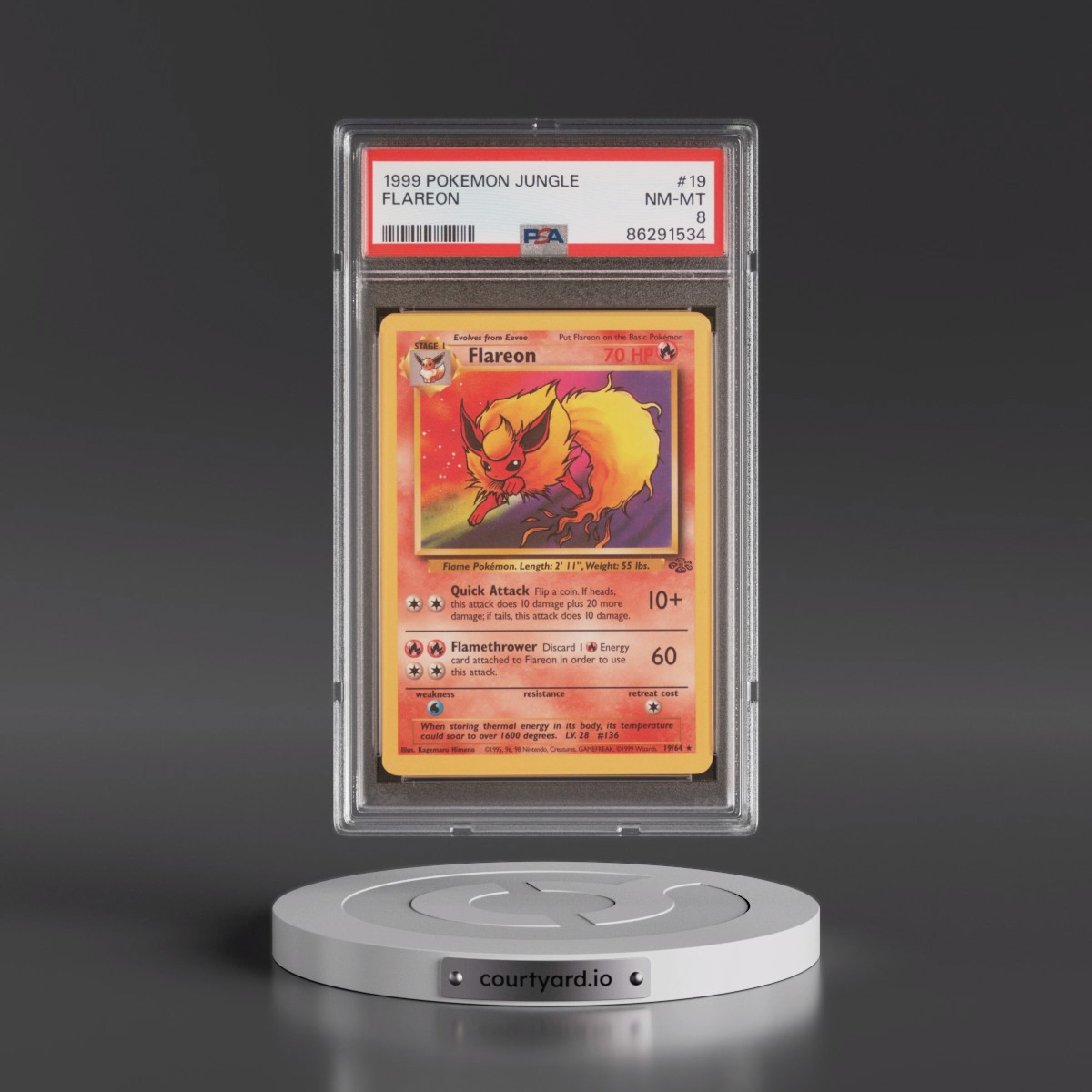 1999 Pokémon Jungle #19 Flareon (PSA 8 NM-MT)