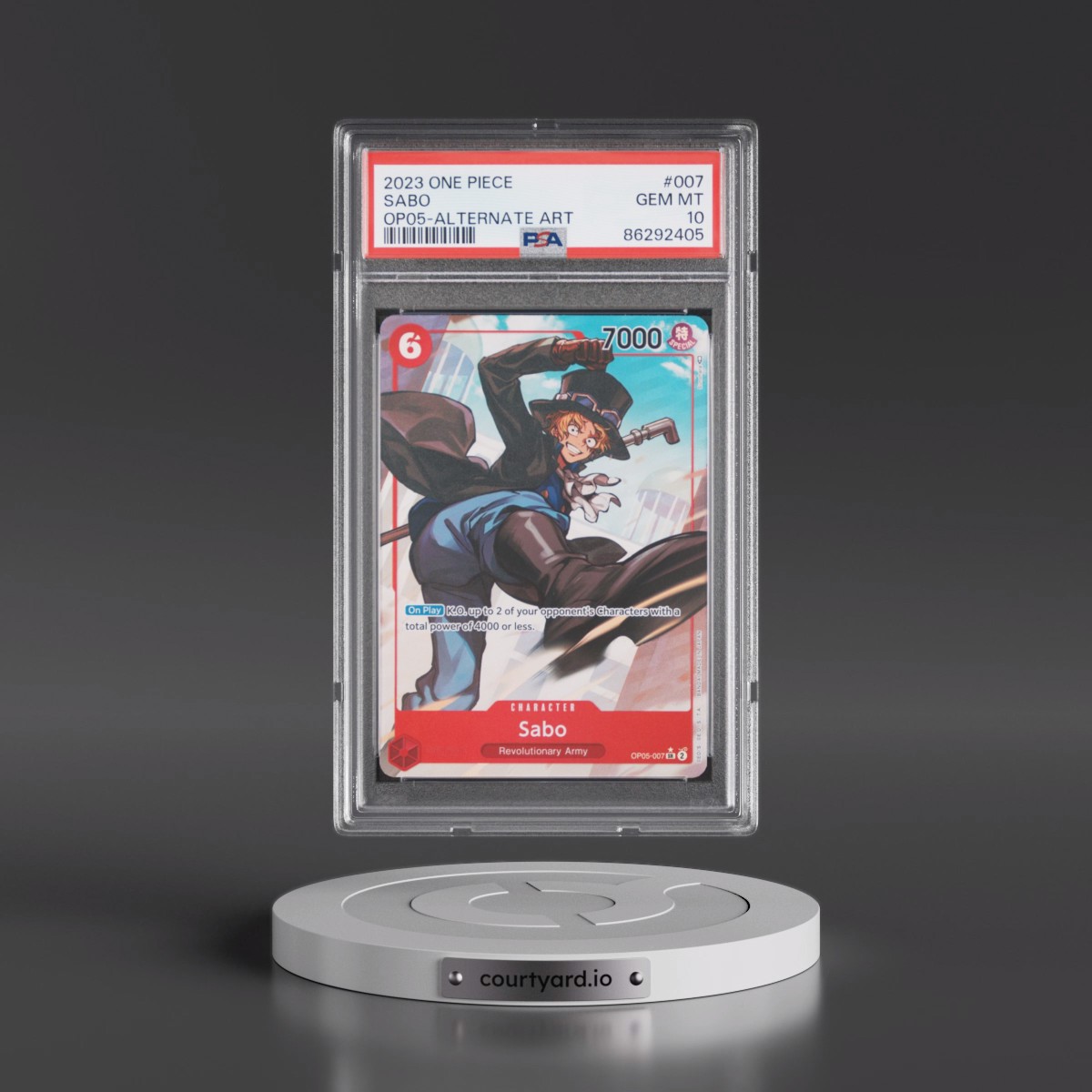 2023 One Piece OP05-Awakening of the New Era #007 Sabo - Alternate Art (PSA 10 GEM MINT)