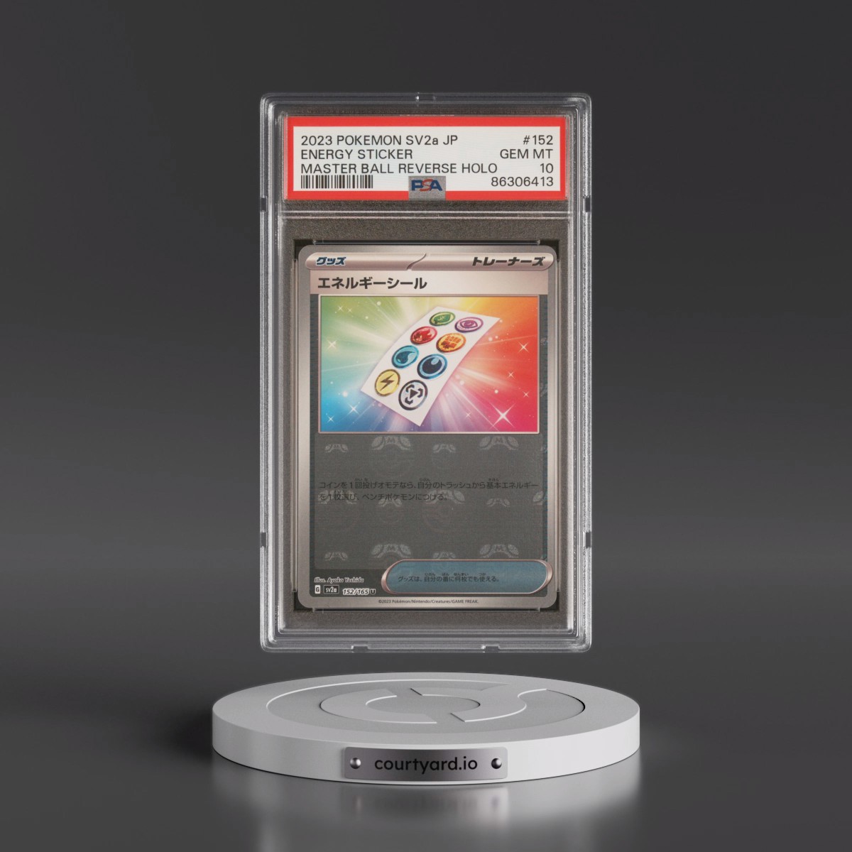 2023 Pokémon Sv2a-Pokemon 151 #152 Energy Sticker - Reverse Holo Master Ball (PSA 10 GEM MINT)