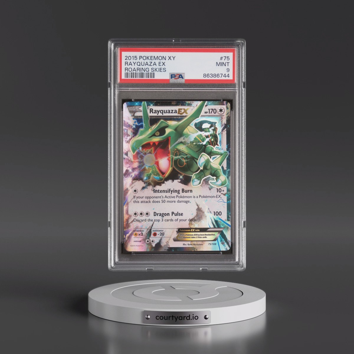 2015 Pokémon XY Roaring Skies #75 Rayquaza EX - Holo (PSA 9 MINT)