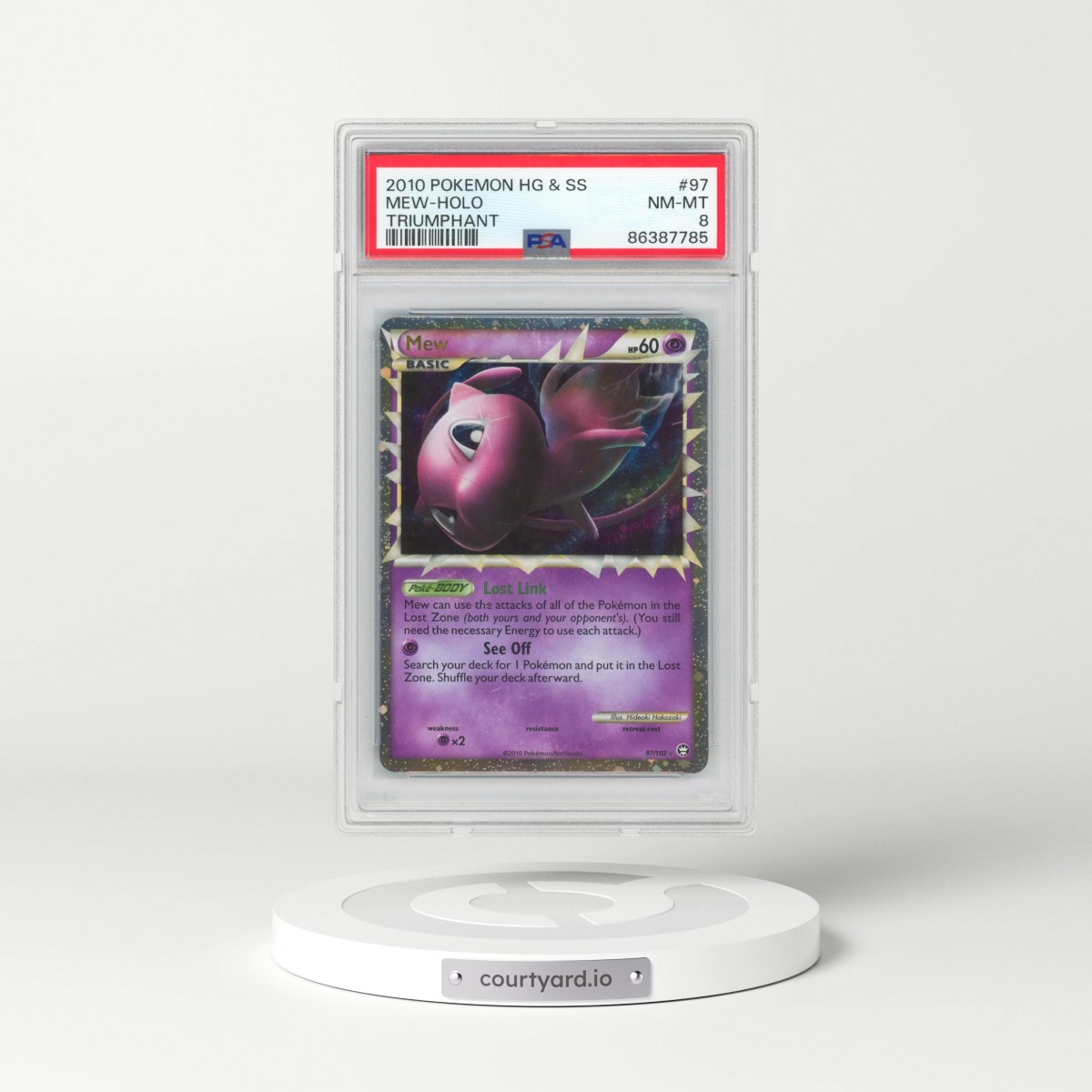 2010 Pokémon Heartgold & Soulsilver Triumphant #97 Mew - Holo (PSA 8 NM-MT)