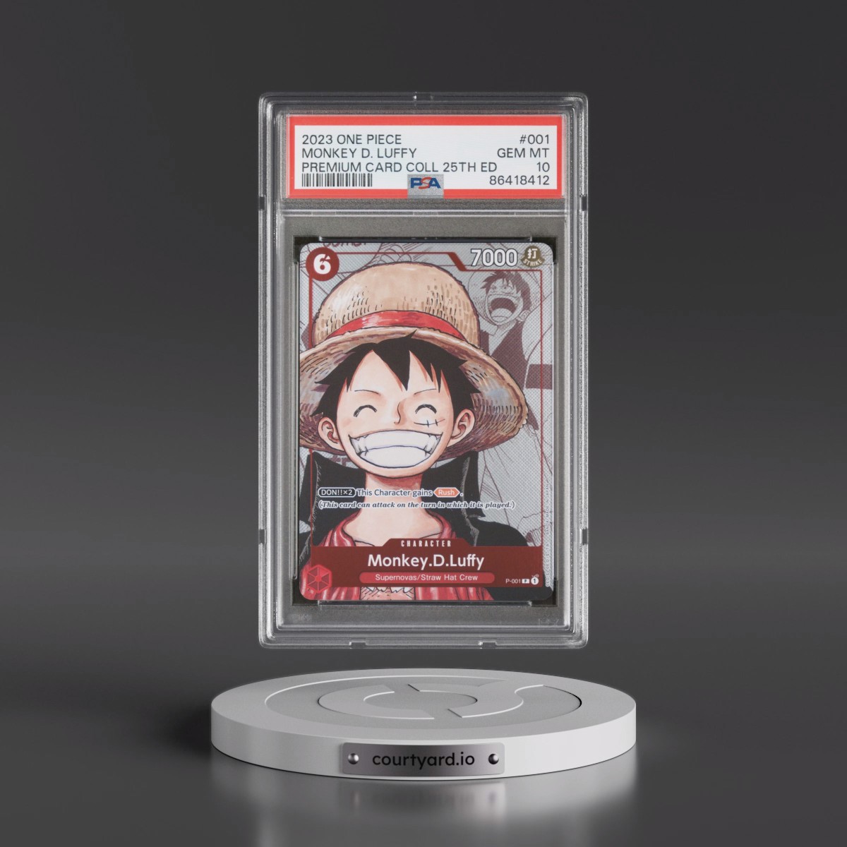 2023 One Piece Premium Bandai Premium Card Collection 25th Edition #001 Monkey D. Luffy (PSA 10 GEM MINT)