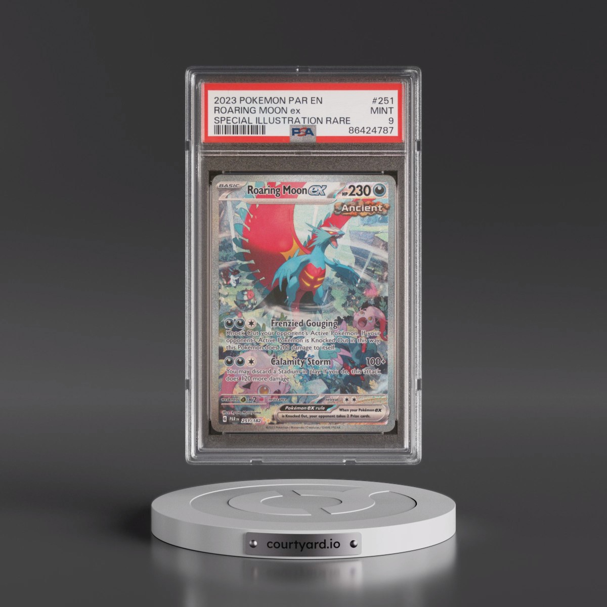2023 Pokémon Par EN-Paradox Rift #251 Roaring Moon EX - Holo Special Illustration Rare (PSA 9 MINT)