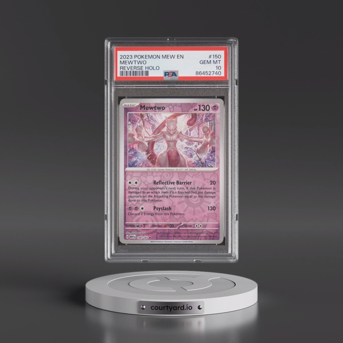 2023 Pokémon Mew EN-151 #150 Mewtwo - Reverse Holo (PSA 10 GEM MINT)