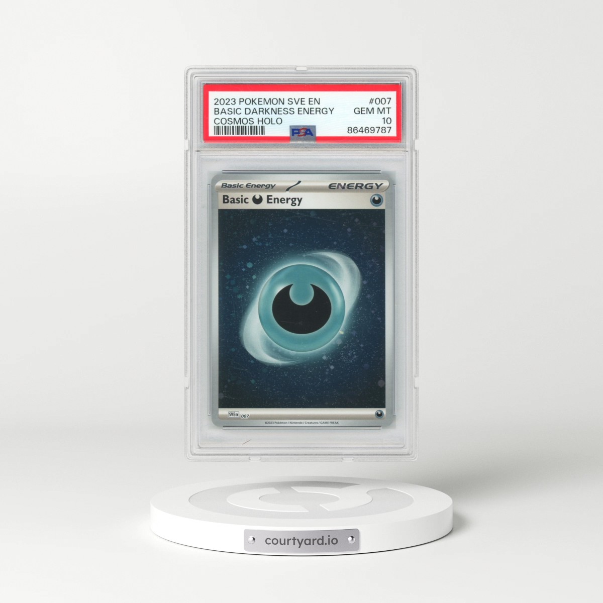 2023 Pokémon Sve EN-Basic Energies #007 Basic Darkness Energy - Cosmos Holo (PSA 10 GEM MINT)