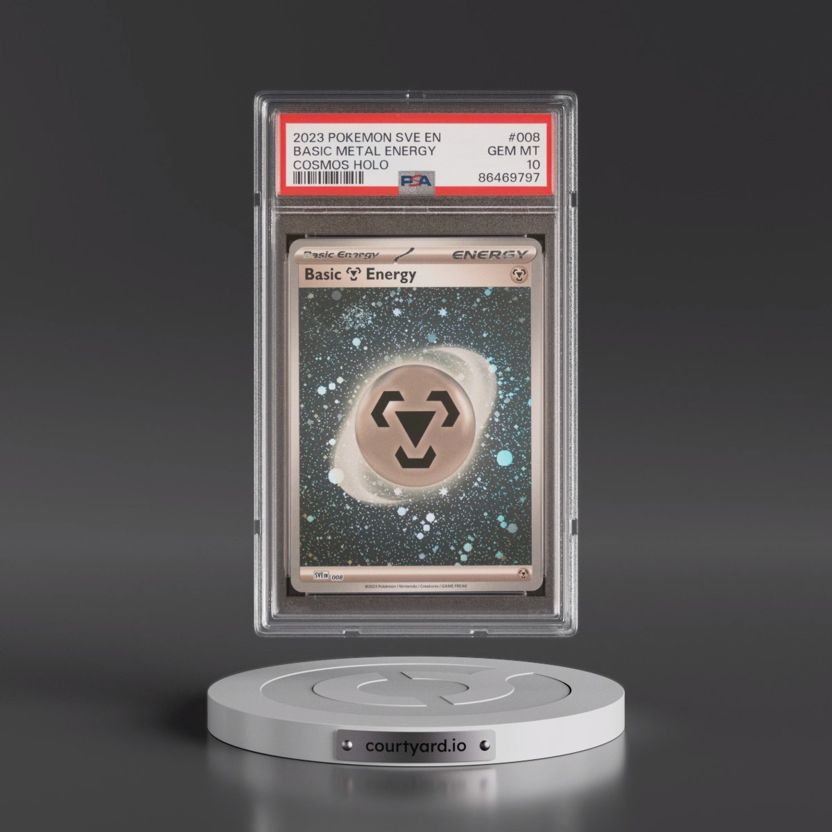 2023 Pokémon Sve EN-Basic Energies #008 Basic Metal Energy - Cosmos Holo (PSA 10 GEM MINT)