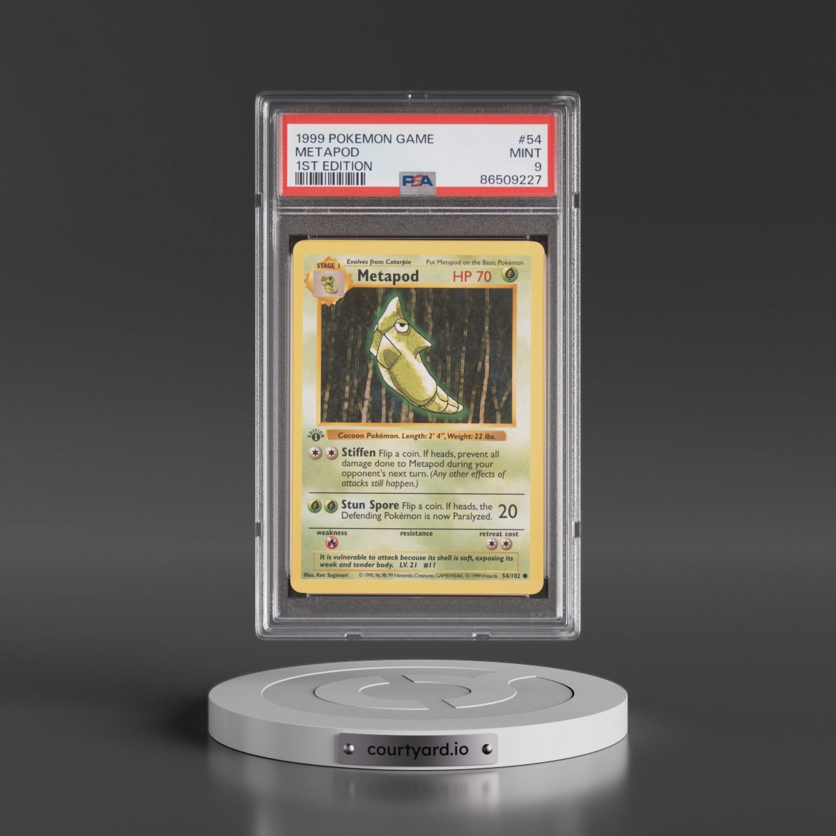 1999 Pokémon Game #54 Metapod - 1st Edition (PSA 9 MINT)