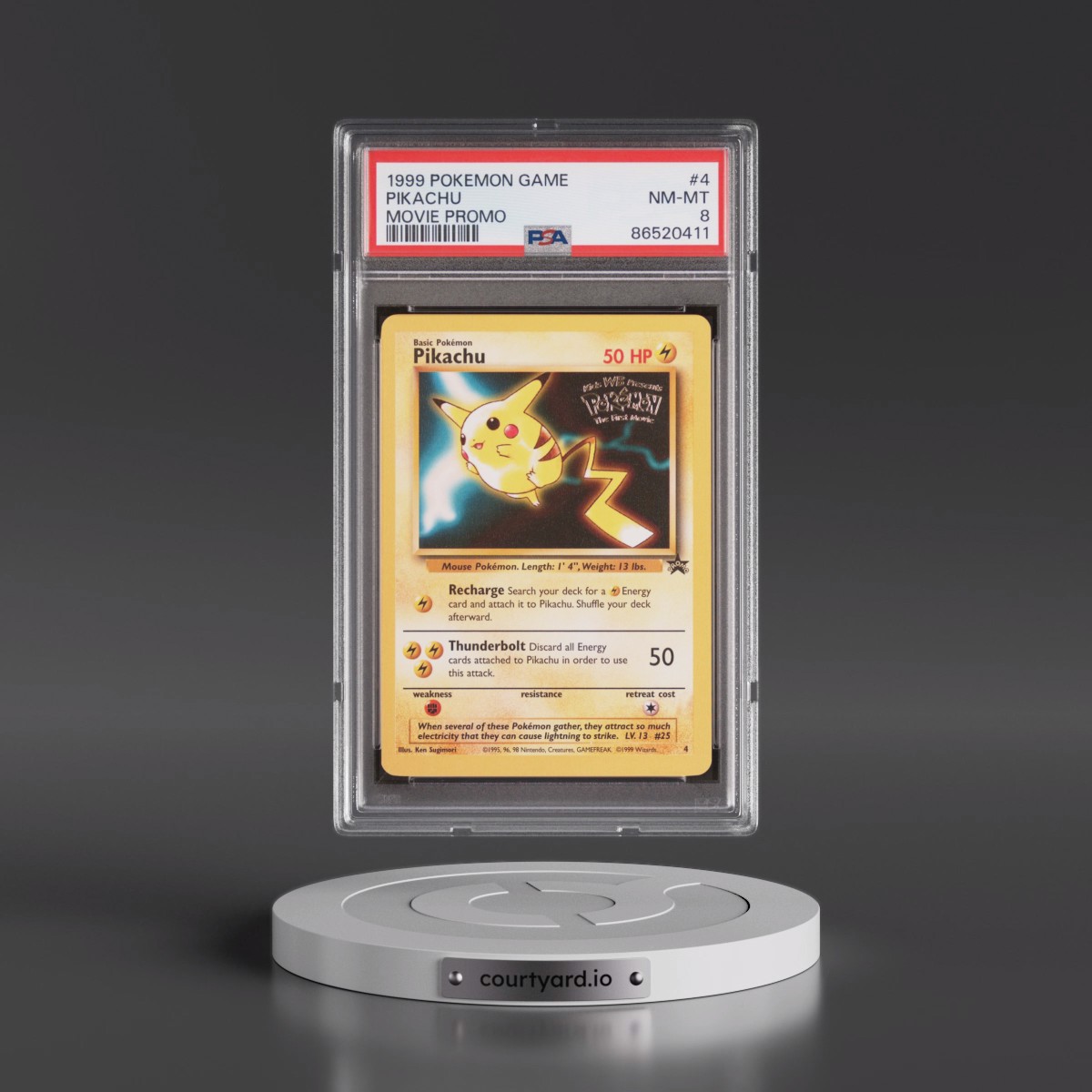 1999 Pokémon Game Movie #4 Pikachu - Movie Promo (PSA 8 NM-MT)
