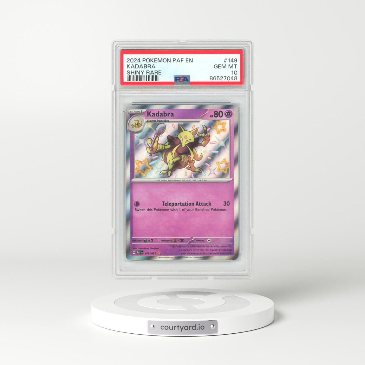 2024 Paldean Fates #149 Kadabra - Full Art Holo (PSA 10 GEM MINT)