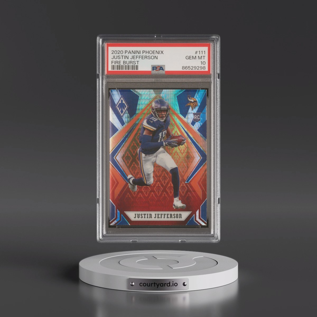 2020 Panini Phoenix #111 Justin Jefferson - Fire Burst (PSA 10 GEM MINT)