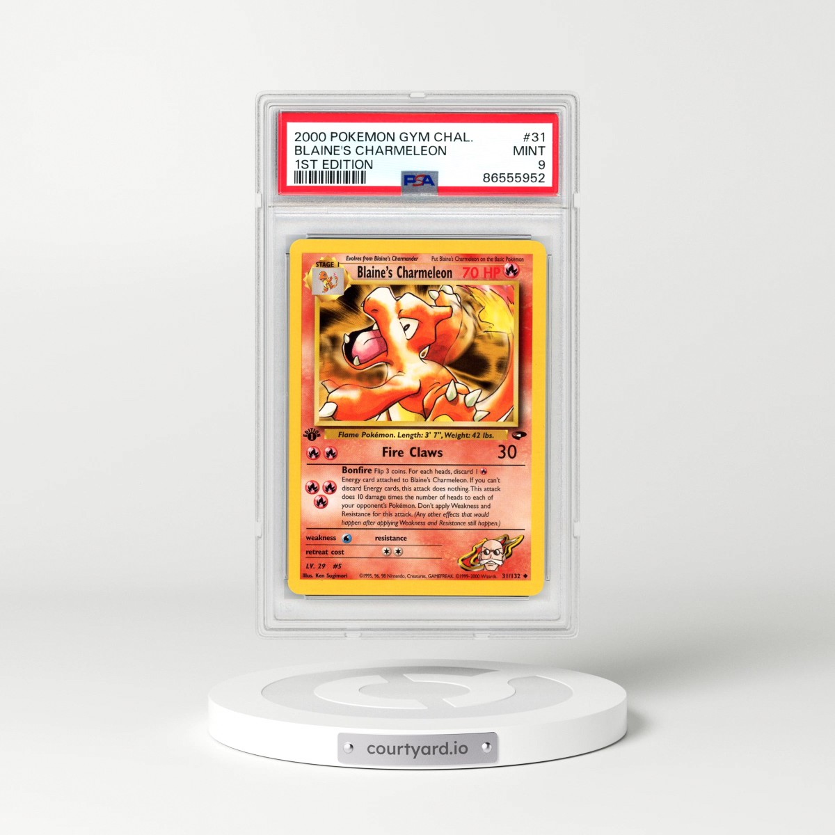 2000 Pokémon Gym Challenge #31 Blaine's Charmeleon - 1st Edition (PSA 9 MINT)