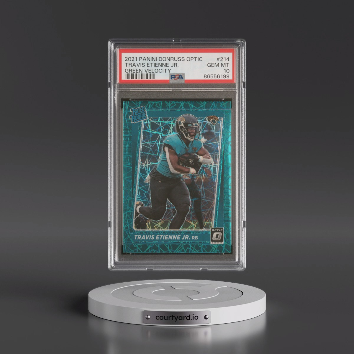2021 Panini Donruss Optic #214 Travis Etienne Jr. - Green Velocity (PSA 10 GEM MINT)