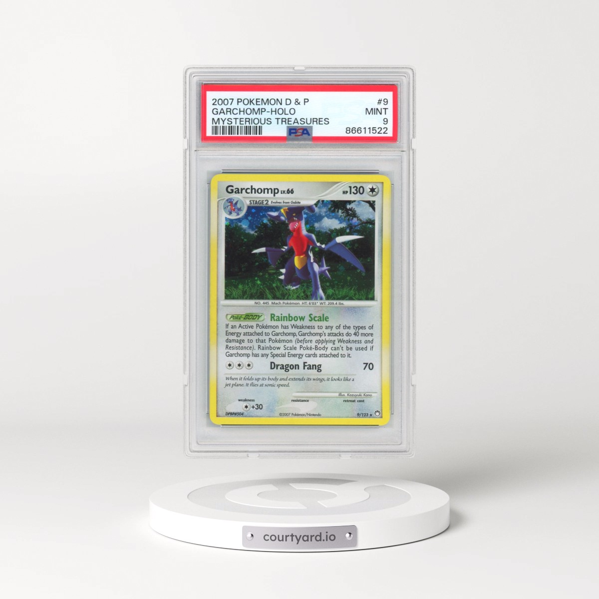 2007 Pokémon Diamond & Pearl Mysterious Treasures #9 Garchomp - Holo (PSA 9 MINT)