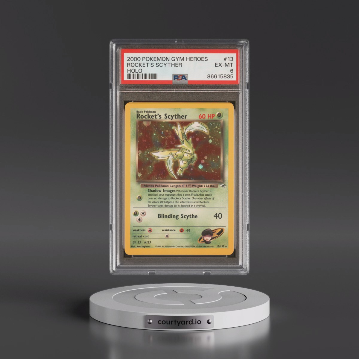 2000 Pokémon Gym Heroes #13 Rocket's Scyther - Holo (PSA 6 EX-MT)