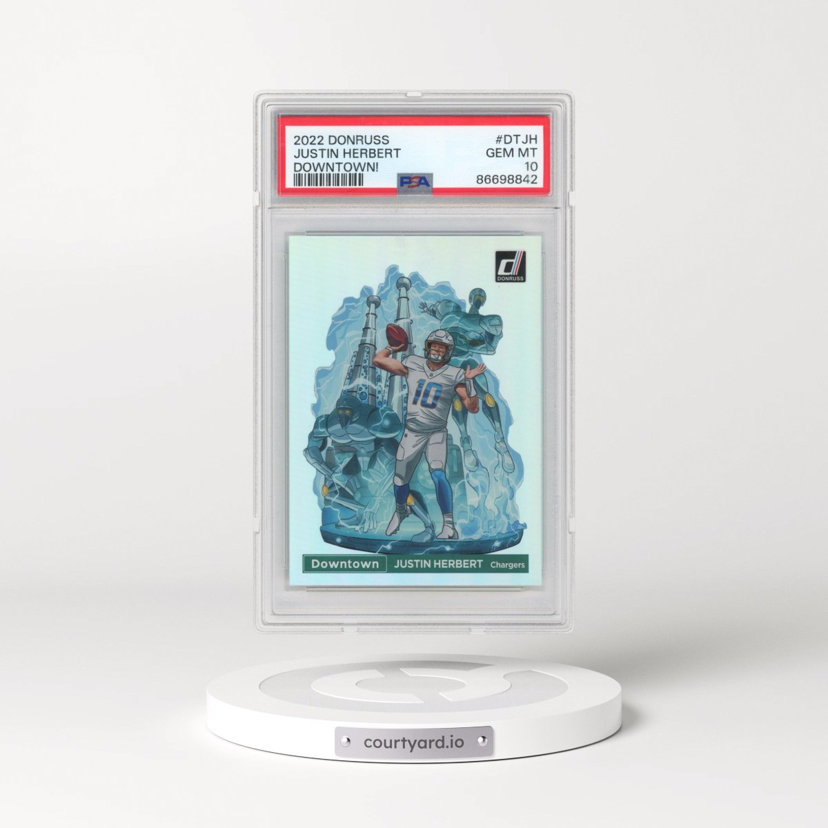 2022 Panini Donruss Downtown #DTJH Justin Herbert (PSA 10 GEM MINT)
