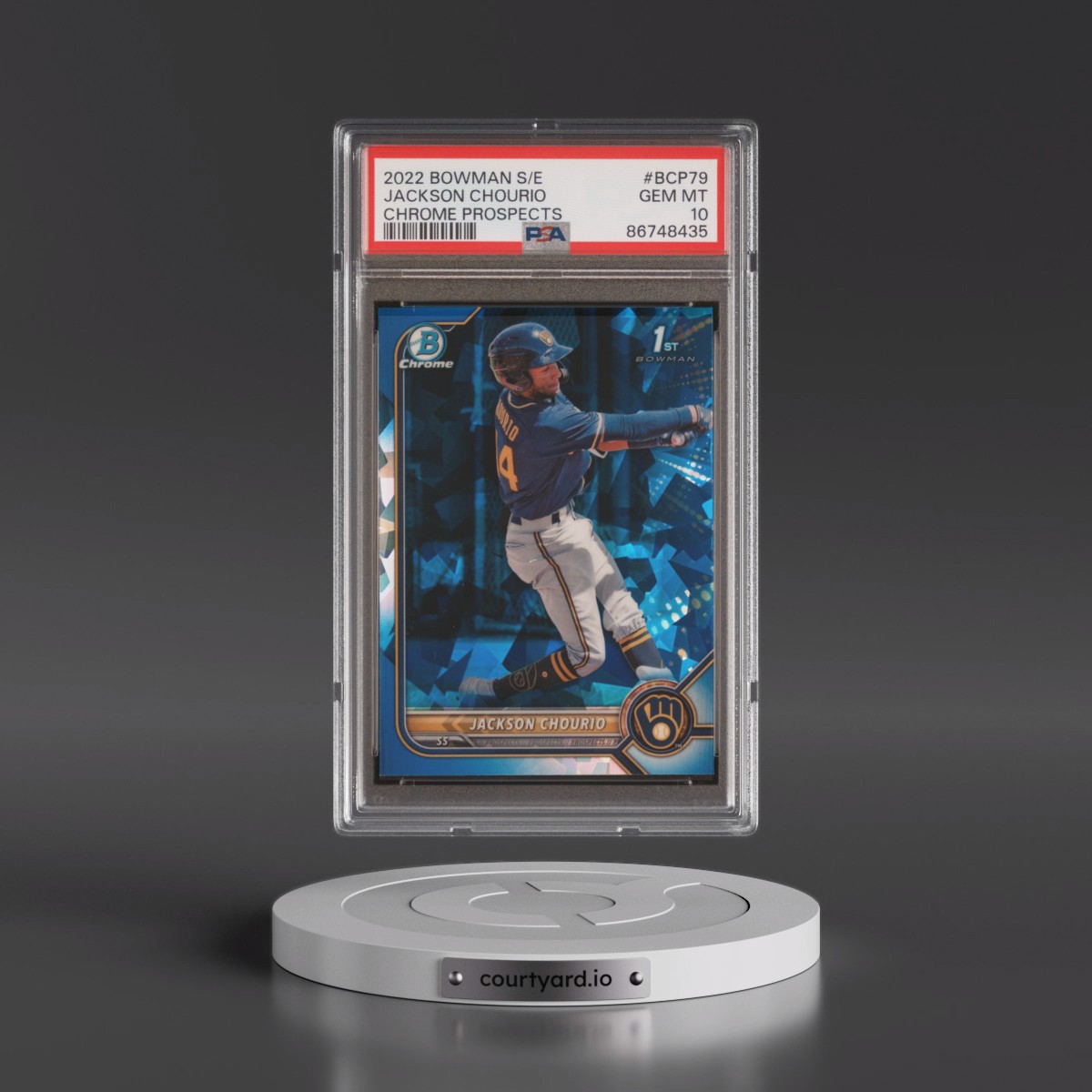 2022 Bowman Sapphire Edition Chrome Prospects #BCP79 Jackson Chourio (PSA 10 GEM MINT)