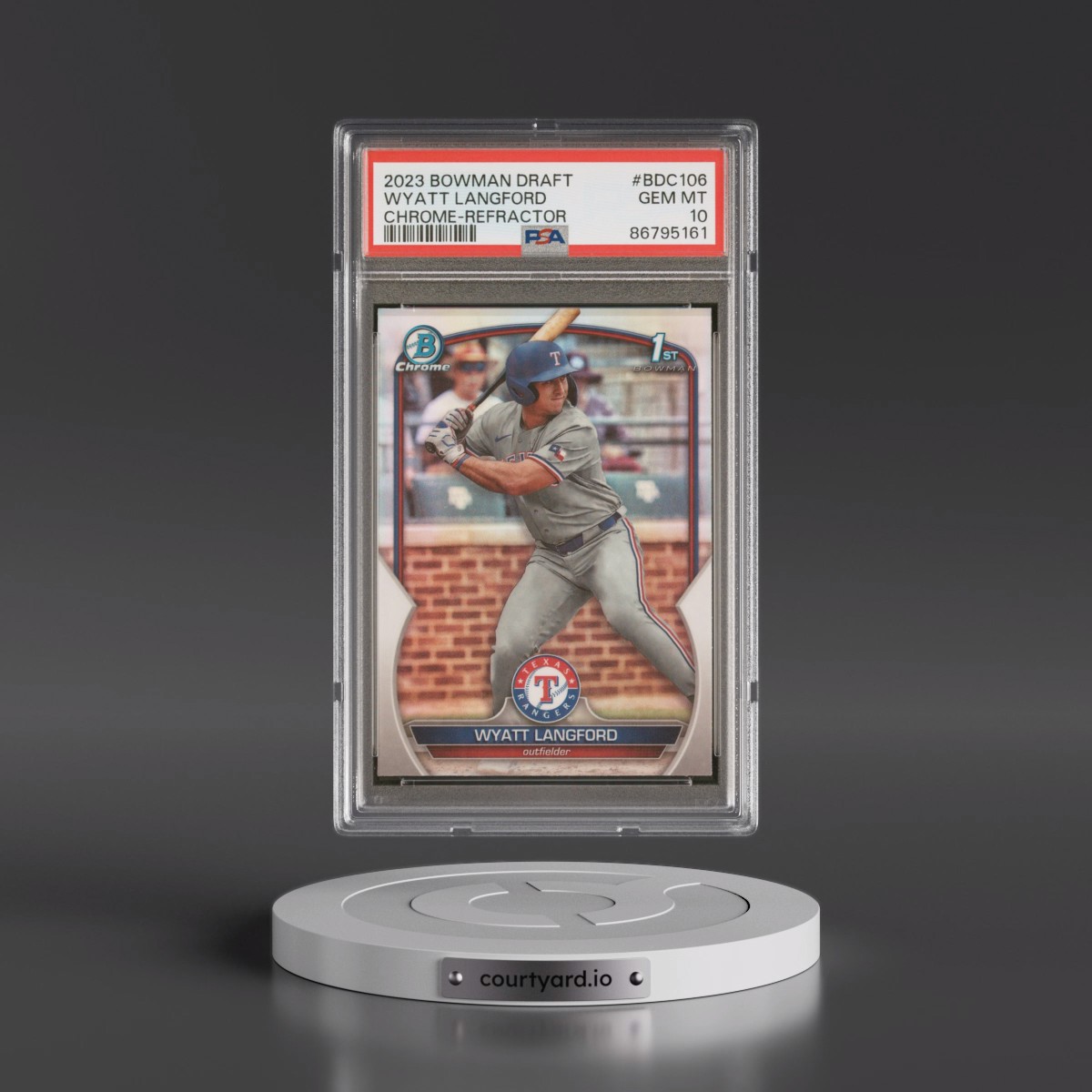 2023 Bowman Draft #BDC106 Wyatt Langford - Chrome-Refractor (PSA 10 GEM MINT)