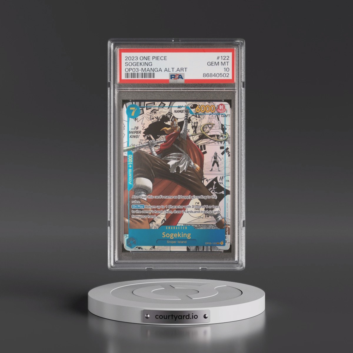 2023 One Piece Pillars of Strength #122 Sogeking - Manga Alternate Art (PSA 10 GEM MINT)