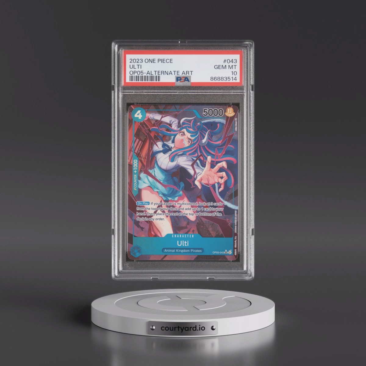2023 One Piece OP05-Awakening of the New Era #043 Ulti - Alternate Art (PSA 10 GEM MINT)