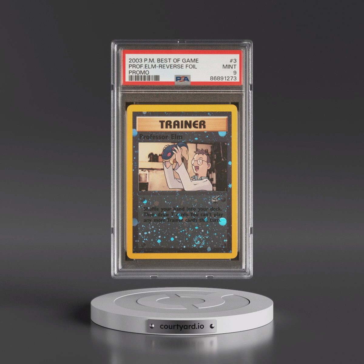 2003 Pokémon Best of Game Promo #3 Professor Elm - Reverse Foil (PSA 9 MINT)