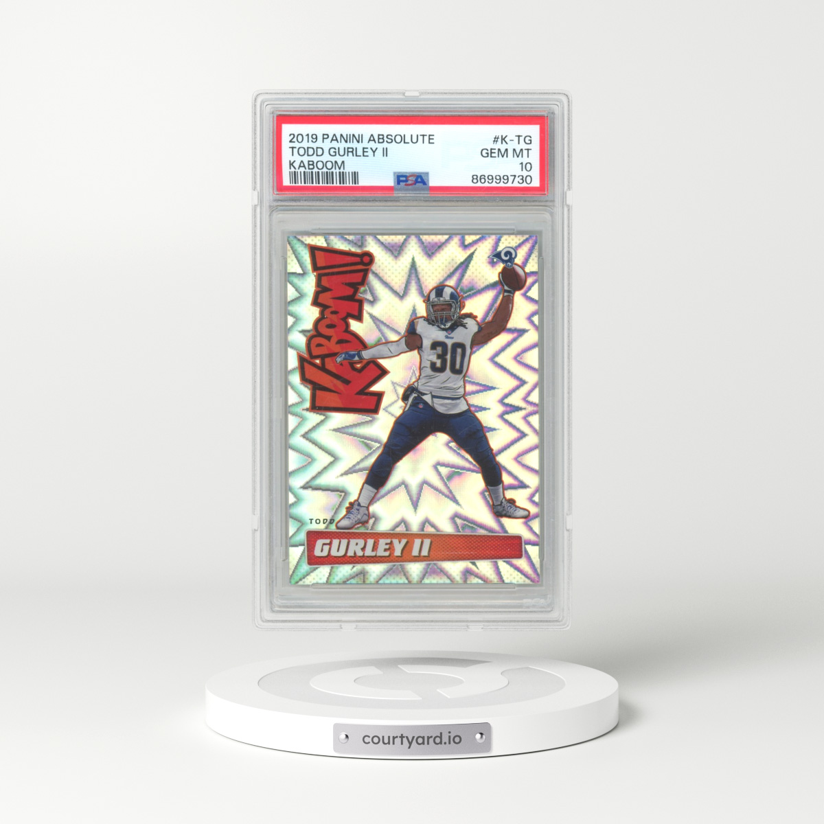 2019 Panini Absolute Kaboom! #K-TG Todd Gurley II (PSA 10 GEM MINT)