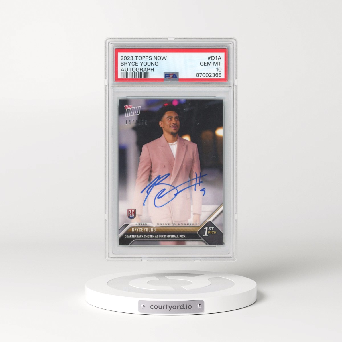 2023 Topps Now #D1A Bryce Young - Autograph (PSA 10 GEM MINT)