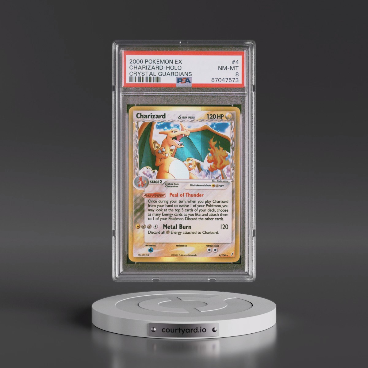 2006 Pokémon EX Crystal Guardians #4 Charizard - Holo (PSA 8 NM-MT)